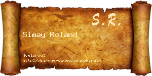 Simay Roland névjegykártya